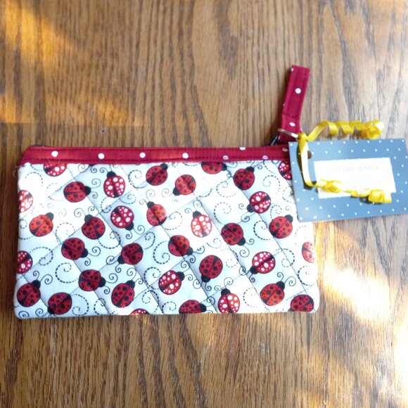 NWT Quilted Ladybug Zippered Pouch Wallet Coin Purse Glasses Case - Picture 13 of 13
